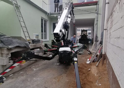 minikran mehrfamilienhaus